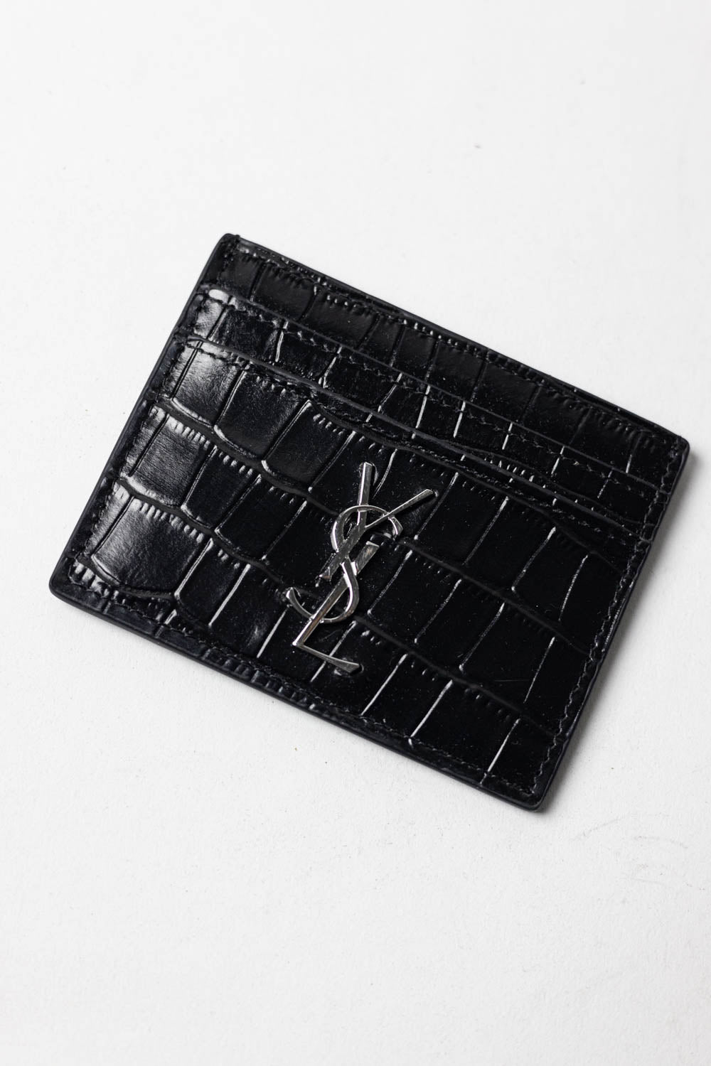 Saint Laurent - Cardholder Black/Silver Croco