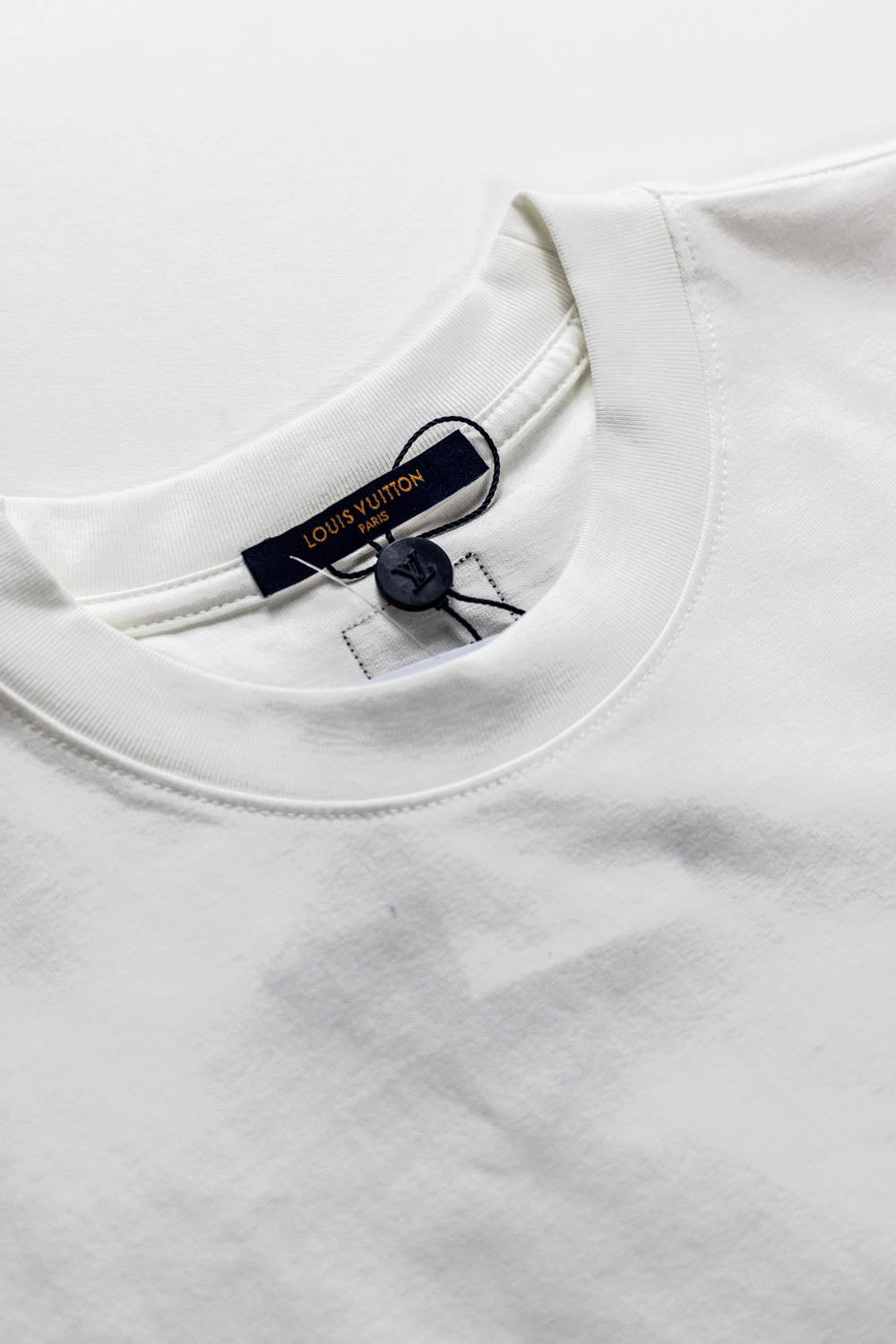 Louis Vuitton LV Logo Embroidered T-Shirt White