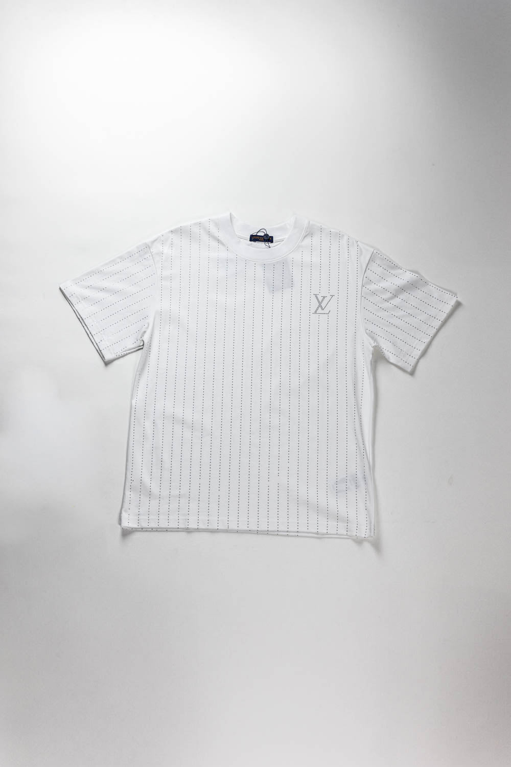 Louis Vuitton Crystal Embellished Cotton T-Shirt White