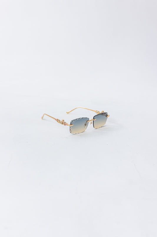 CARTIER Panthere Rimless Sunglasses Brown/Gold