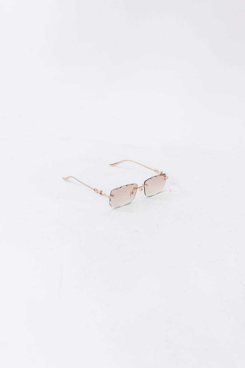 CARTIER Leopard Rimless Sunglasses Pink