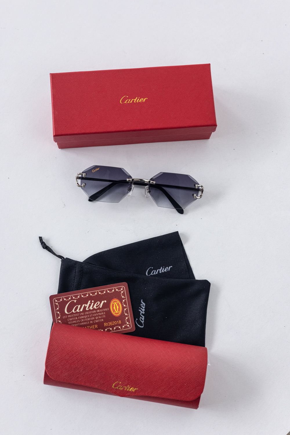 CARTIER Classis C Sunglasses Black/Silver