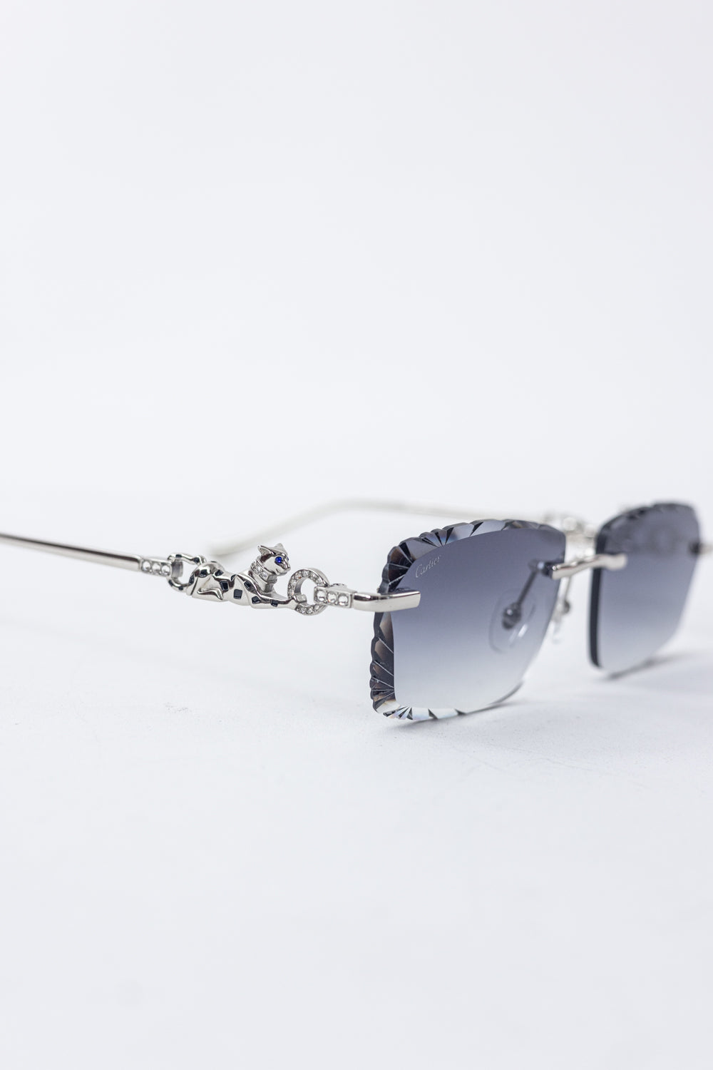CARTIER Phantere Rimless Sunglasses Black