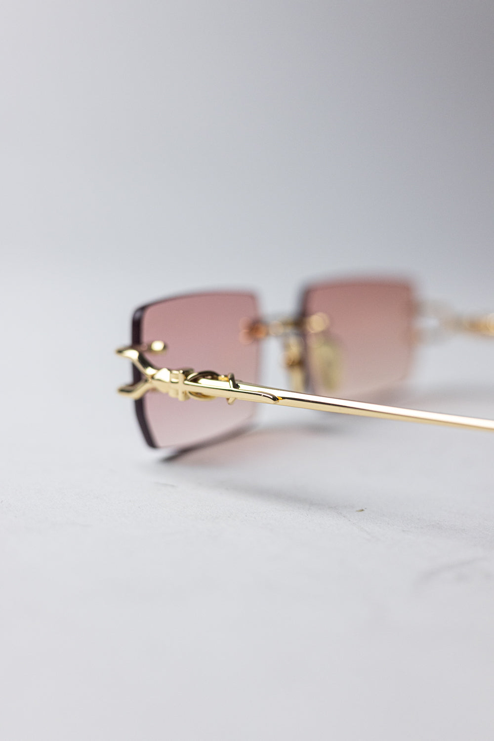 Chrome Hearts Rimless Pink/Gold Glasses