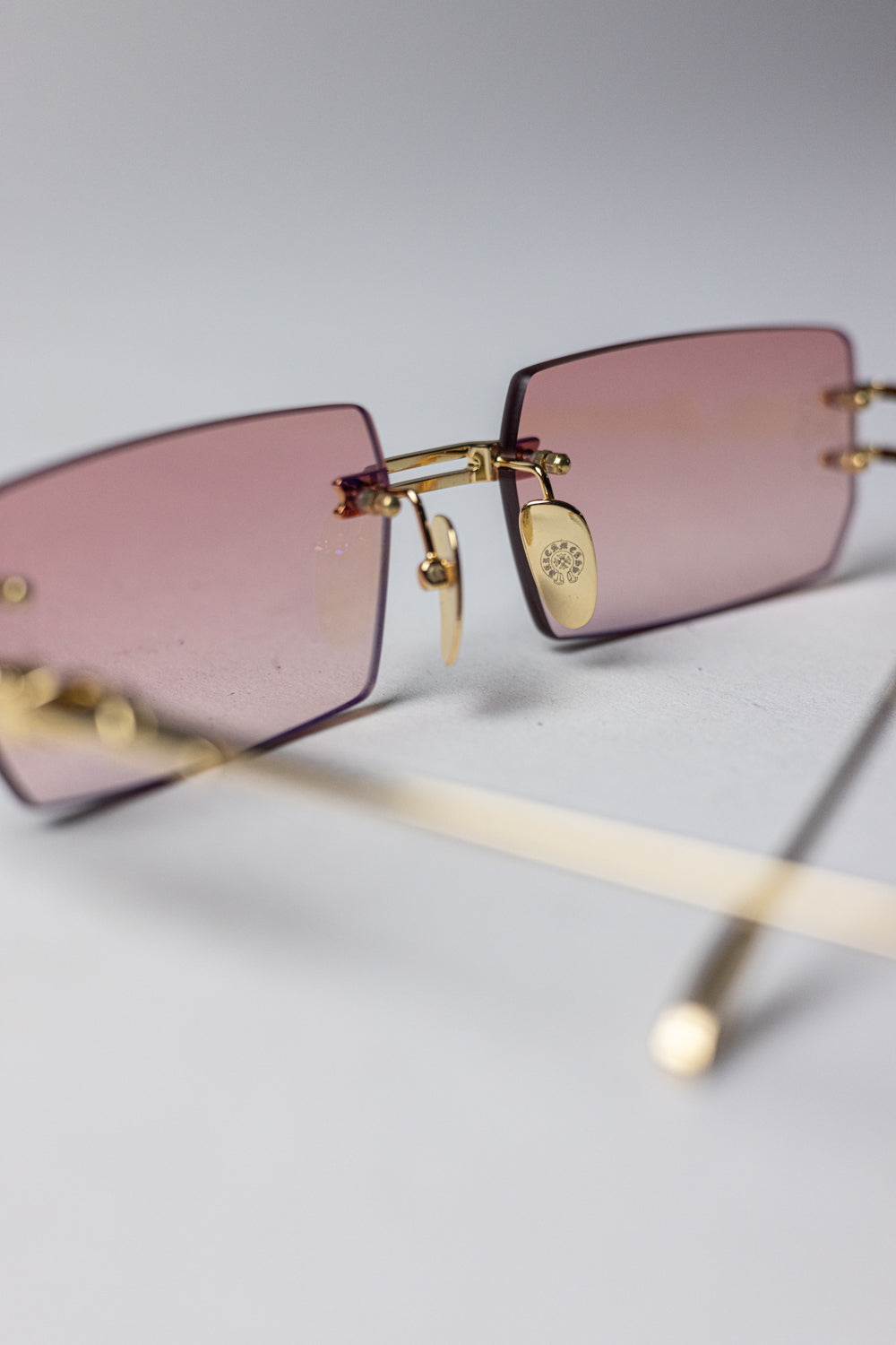Chrome Hearts Rimless Pink/Gold Glasses