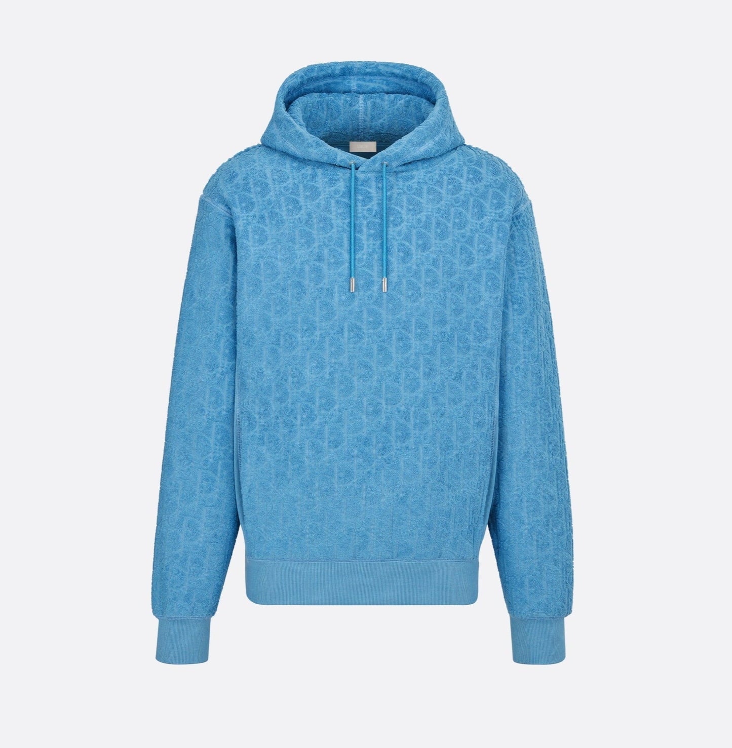 Dior Oblique Hooded Sweatshirt Relaxed Fit Blue Terry