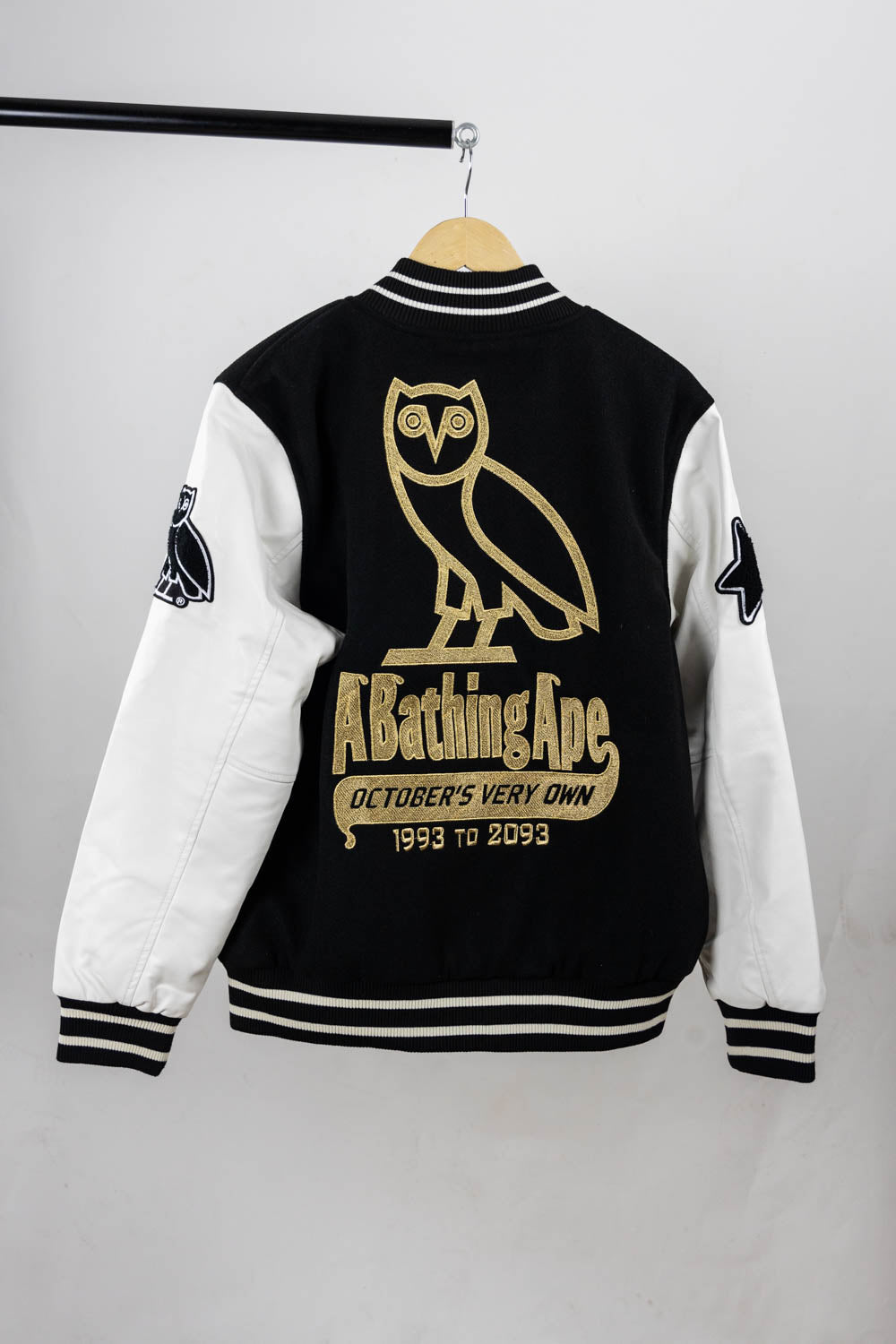 BAPE x OVO Varsity Jacket Black