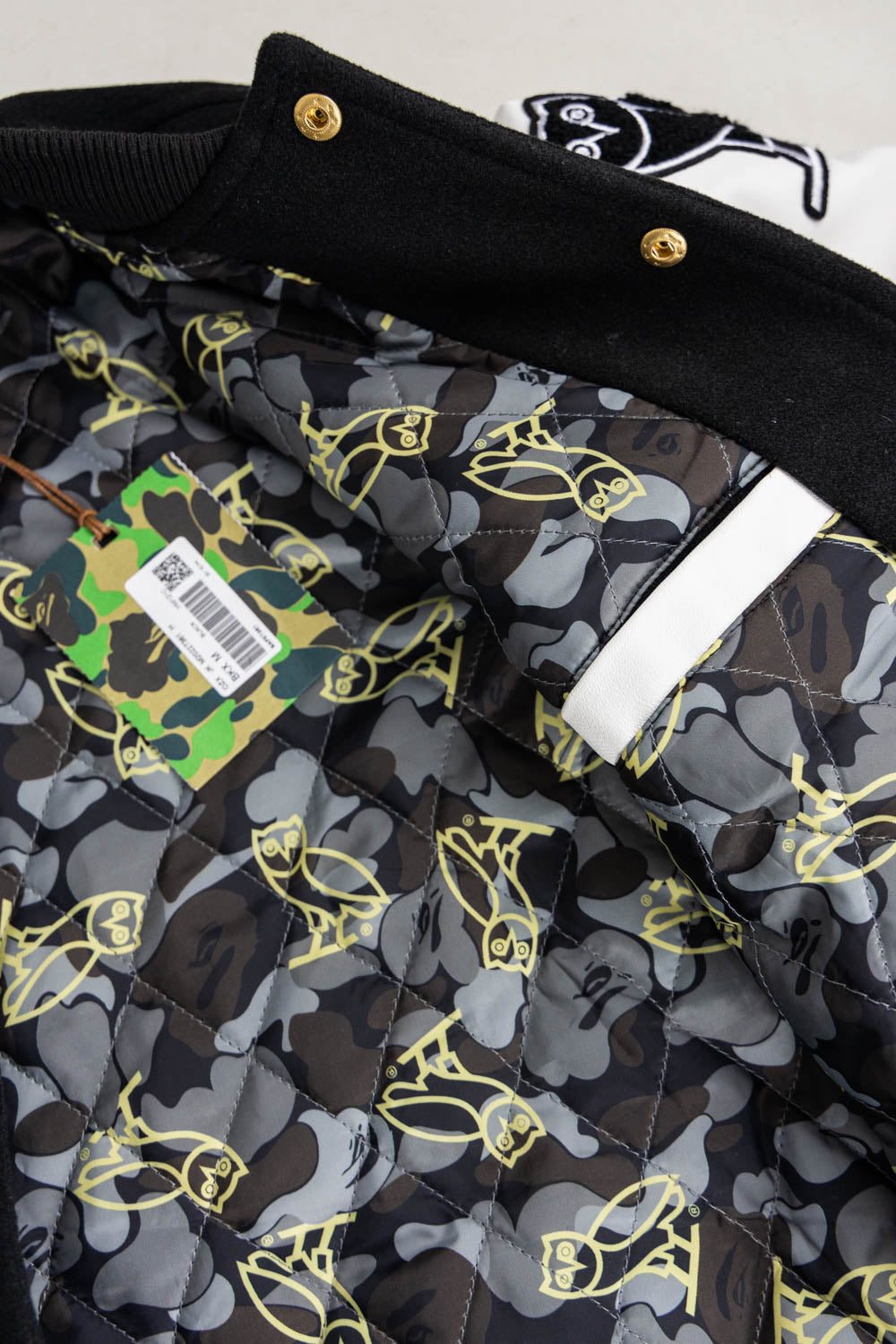 BAPE x OVO Varsity Jacket Black