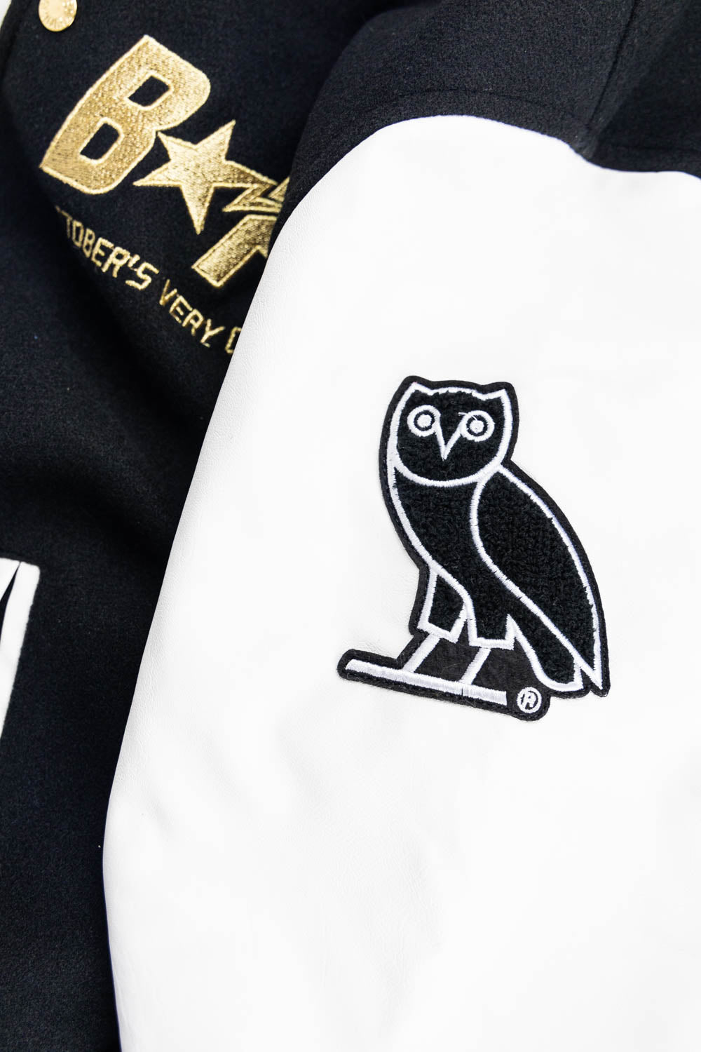 BAPE x OVO Varsity Jacket Black