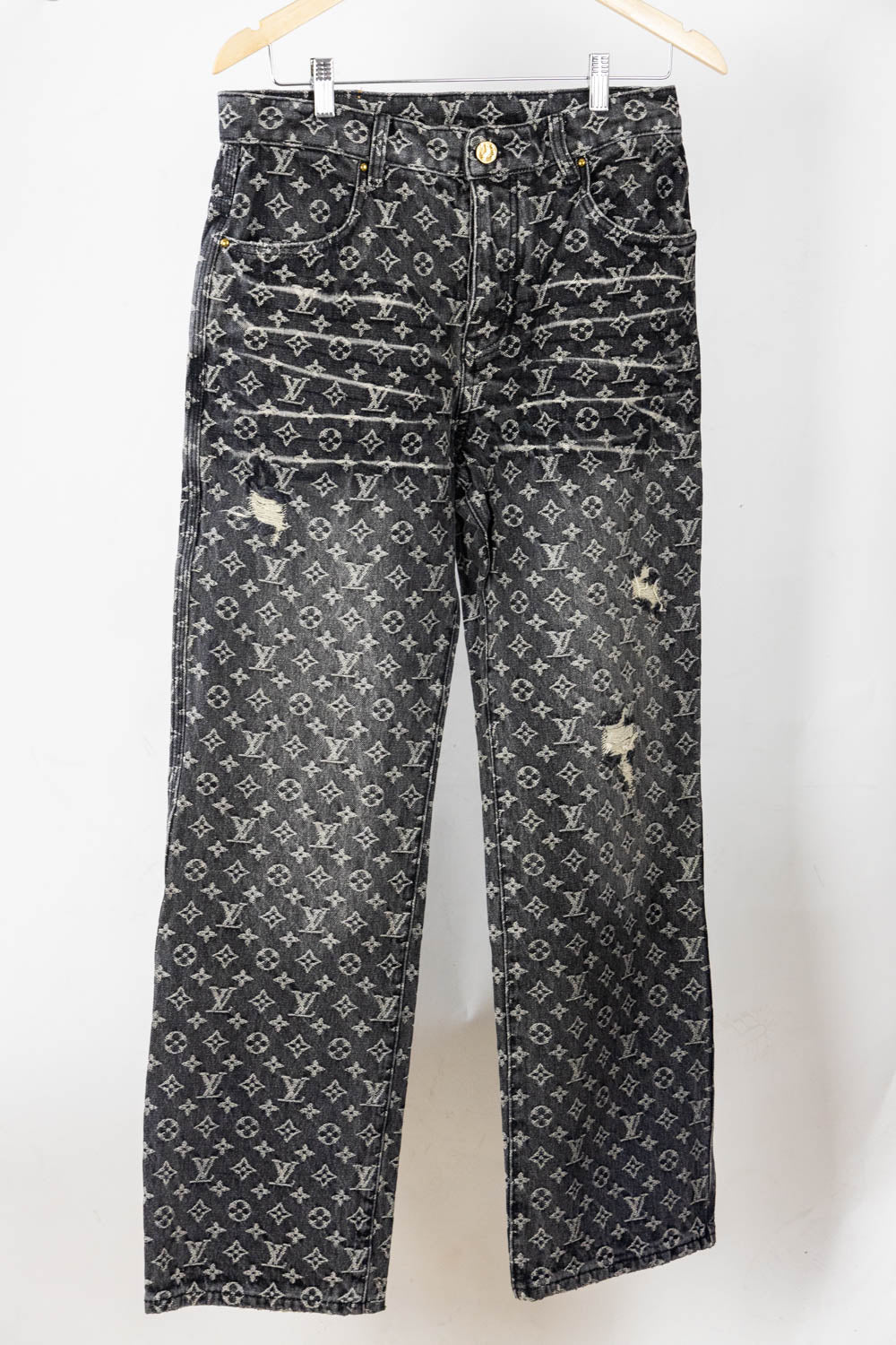 LOUIS VUITTON BAGGY DENIM MONOGRAM PANTS