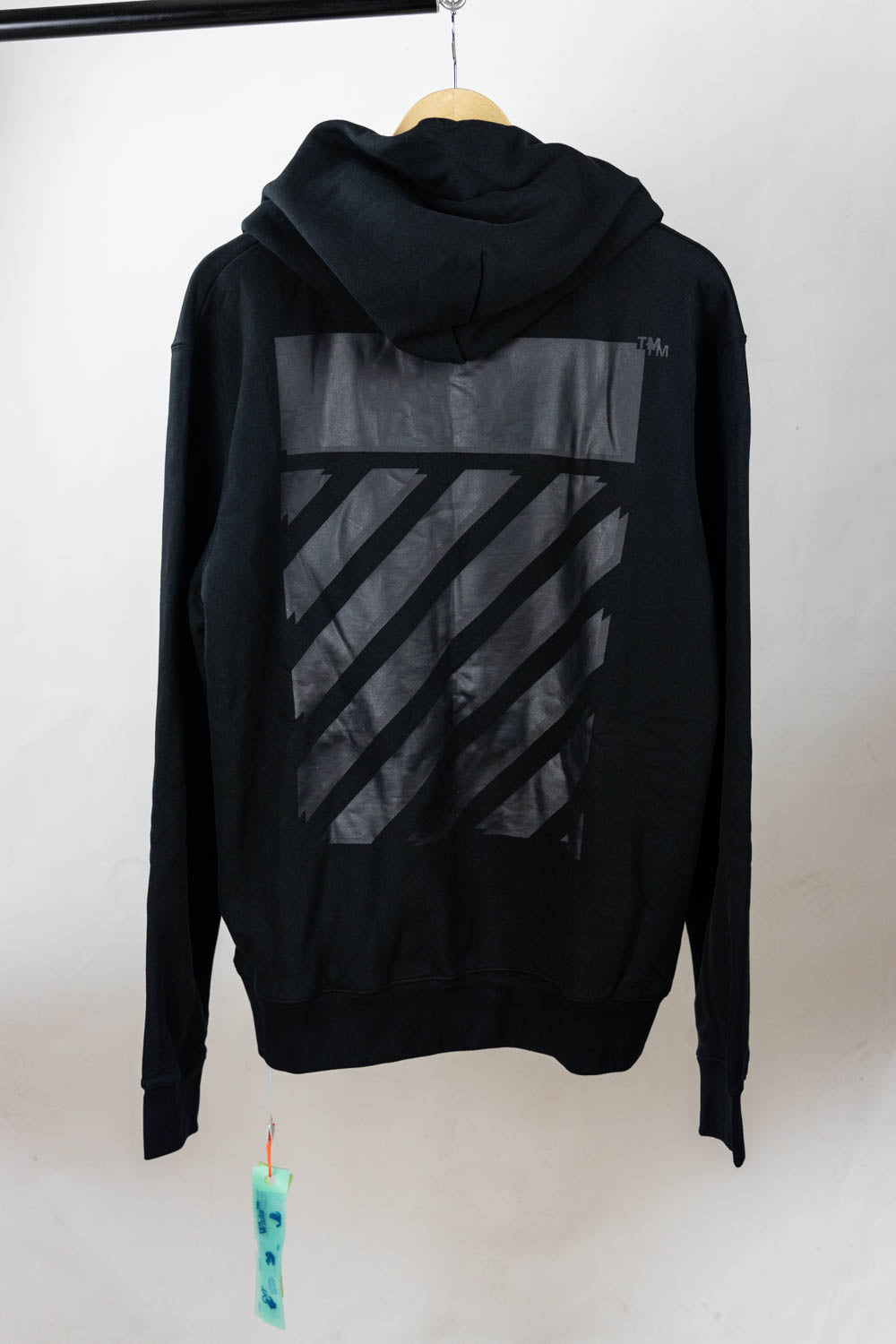 OFF-WHITE RUBBER STRIPES SKATE CREW HOODIE Black