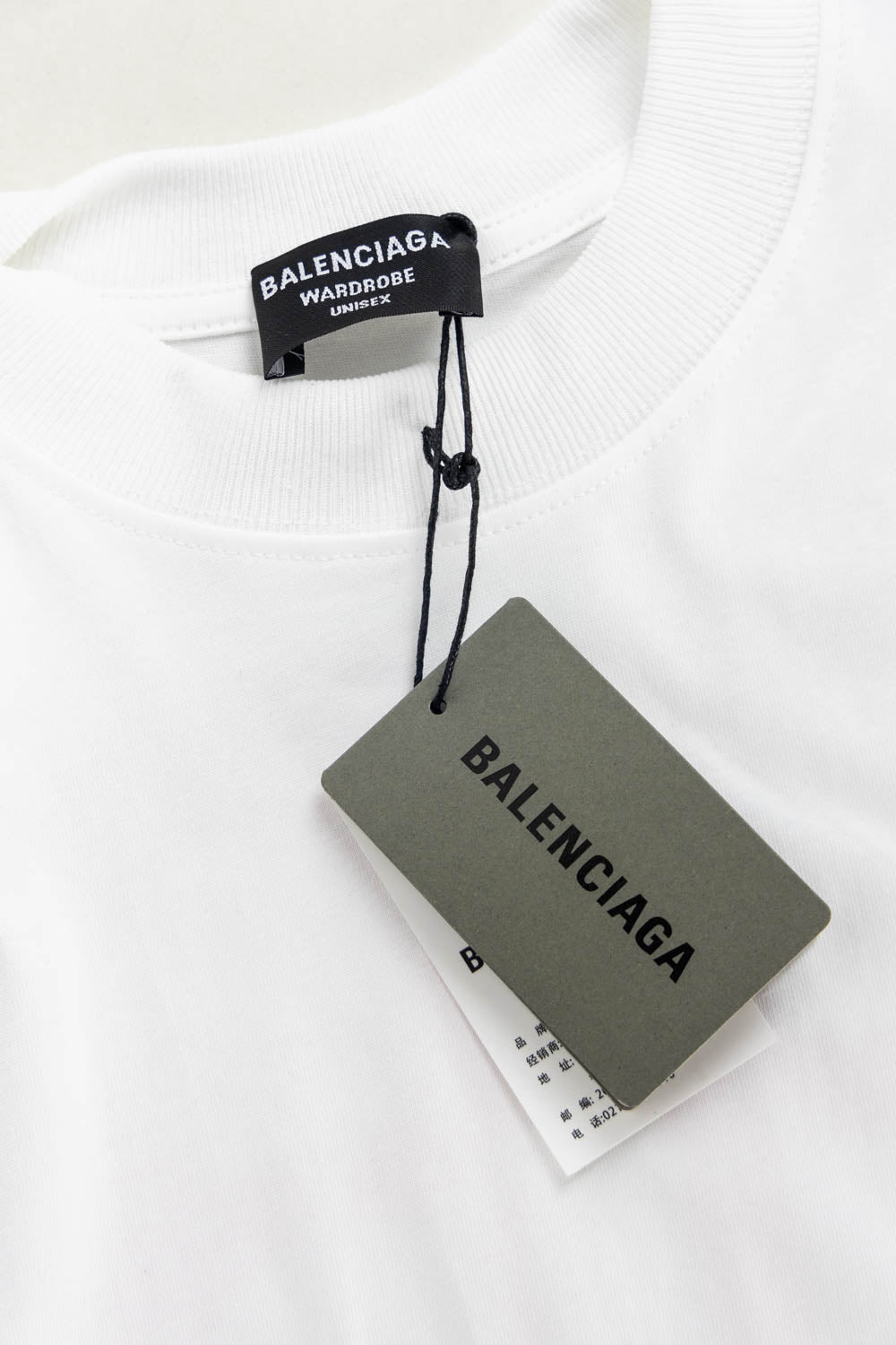 Balenciaga Paint Spray Pink Embroidery Logo T-shirt White