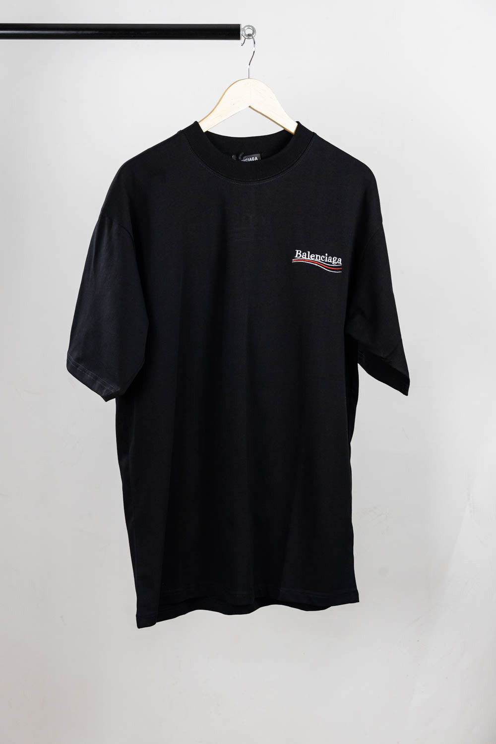 Balenciaga Embroidery Logo T-shirt Black