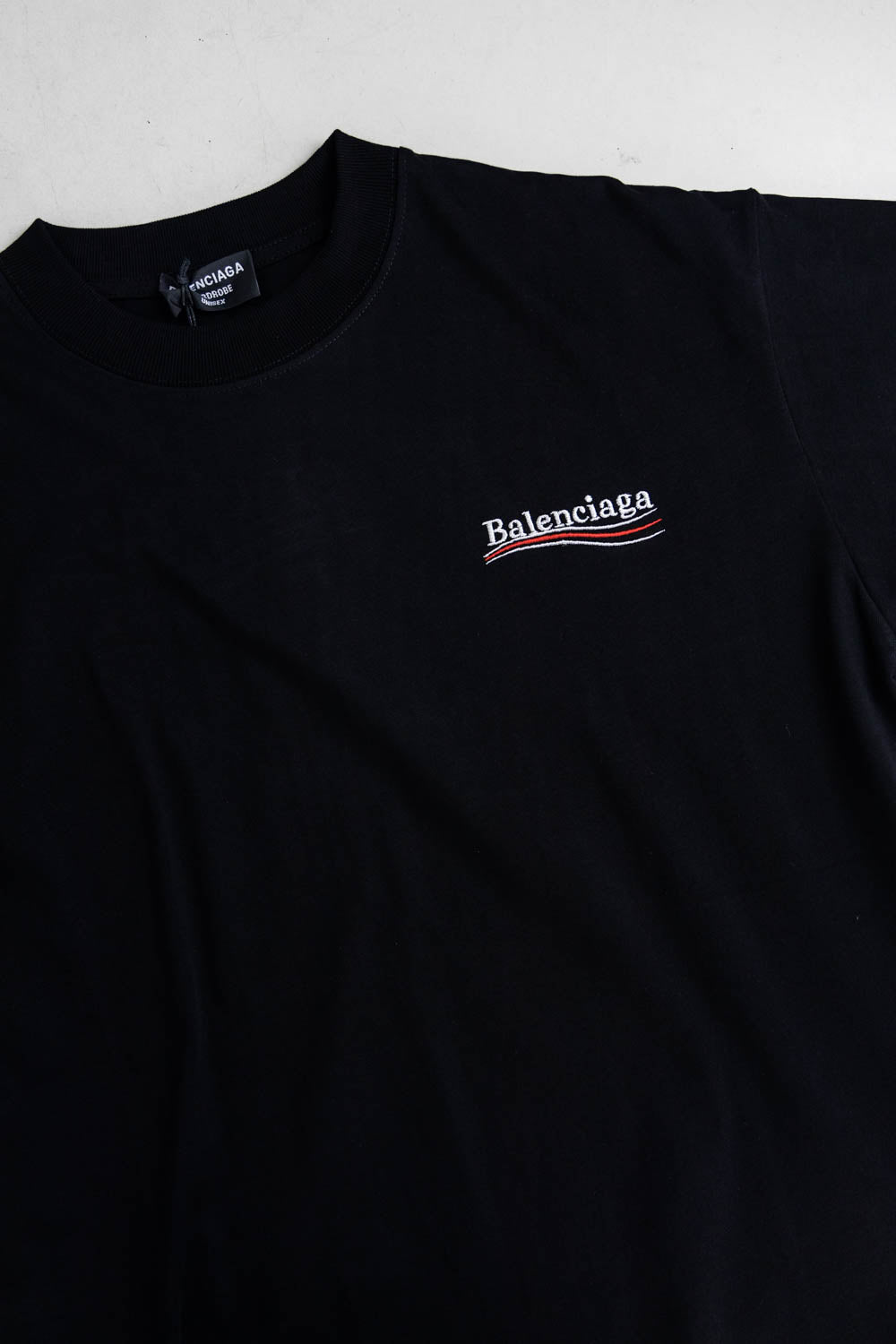 Balenciaga Embroidery Logo T-shirt Black