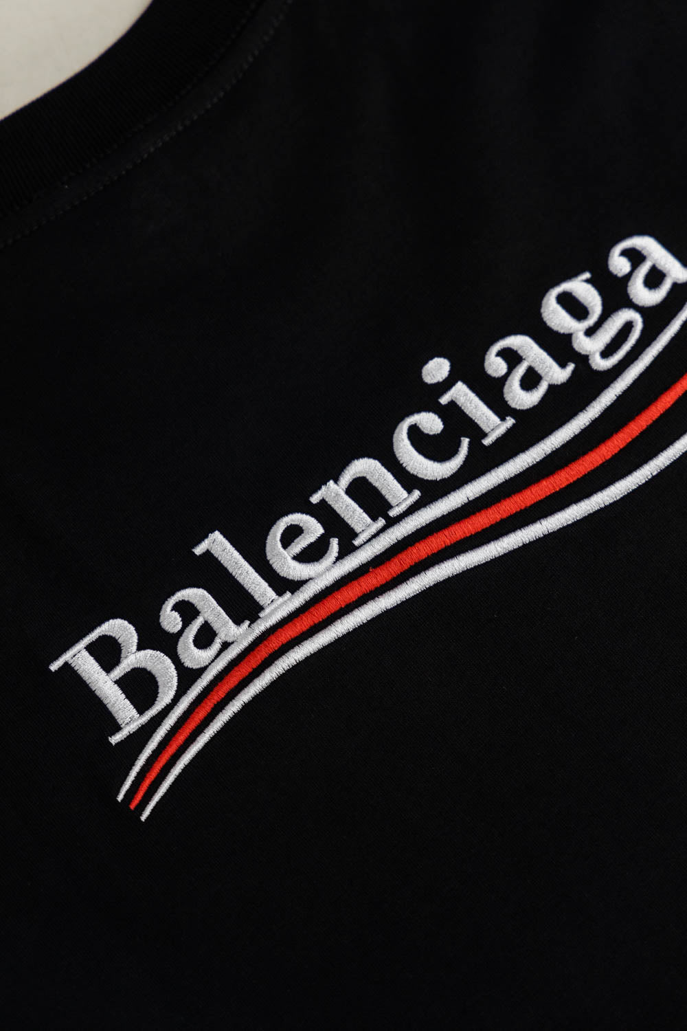 Balenciaga Embroidery Logo T-shirt Black