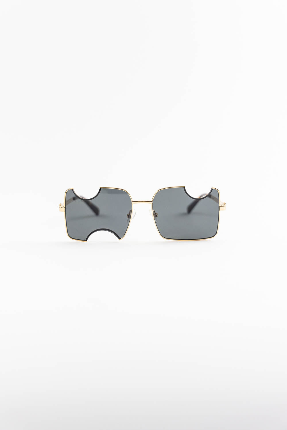 Off-White Cady cut-out rectangular-frame sunglasses Gold / Smog