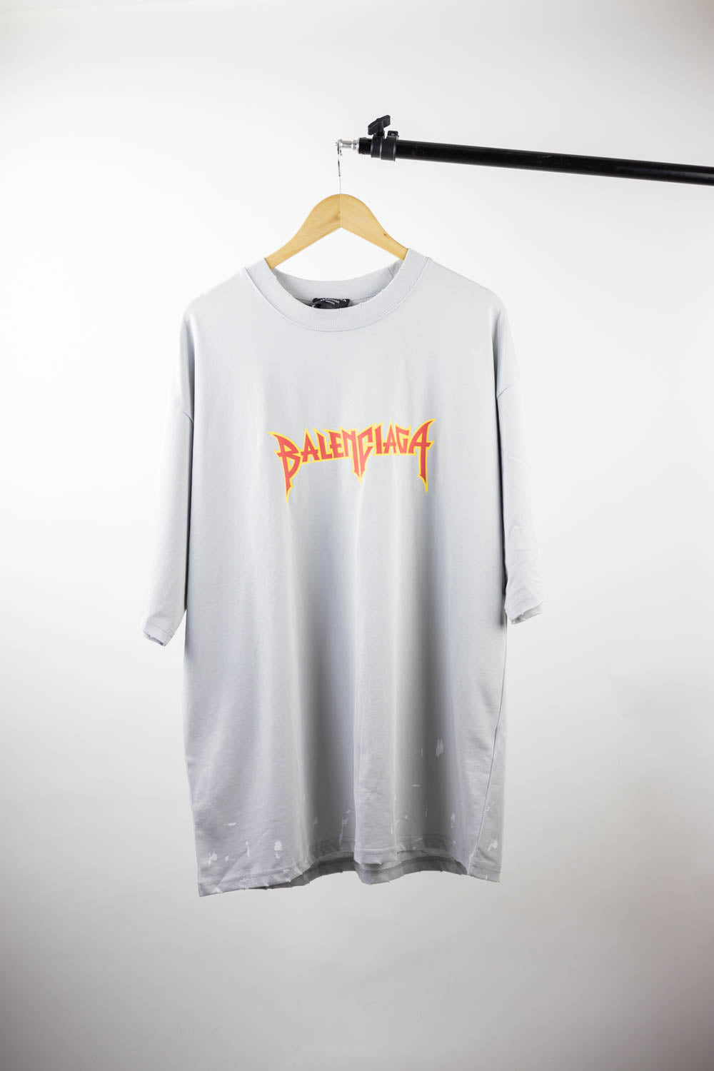 BALENCIAGA VINTAGE METAL LOGO COTTON CREWNECK T-SHIRT