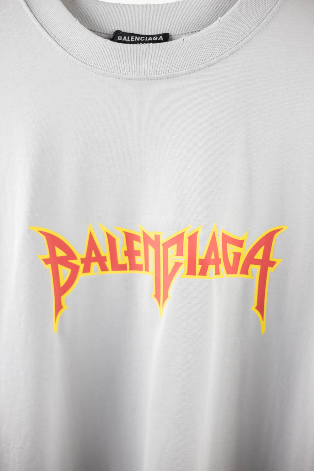 BALENCIAGA VINTAGE METAL LOGO COTTON CREWNECK T-SHIRT