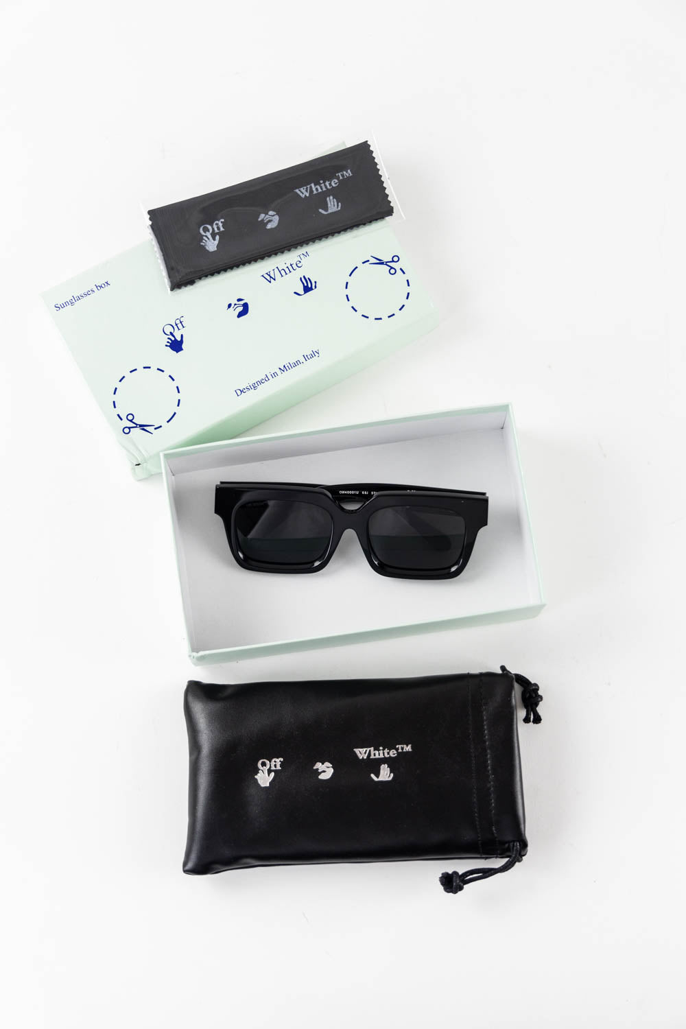 Off-White Rectangular Frame Sunglasses