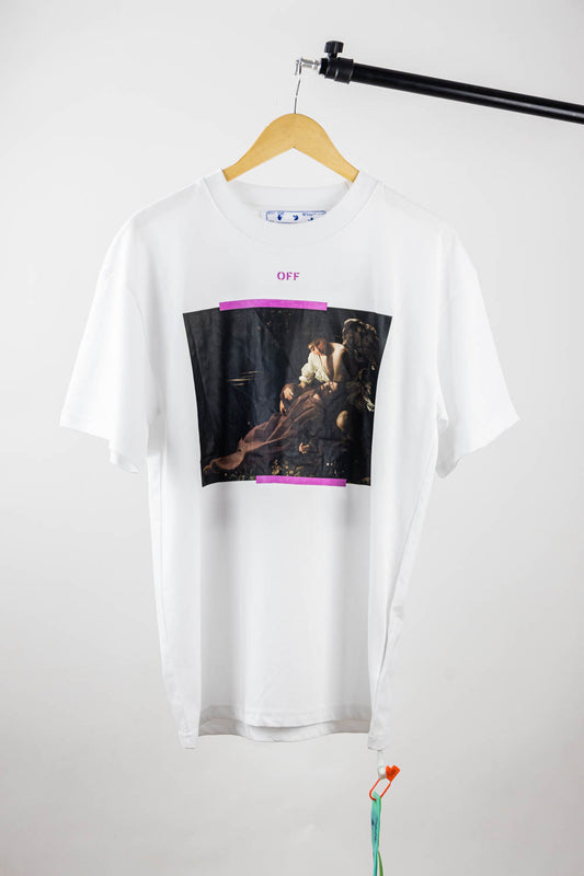 OFF-WHITE Arrow Caravaggio St Fran Slim Tee White