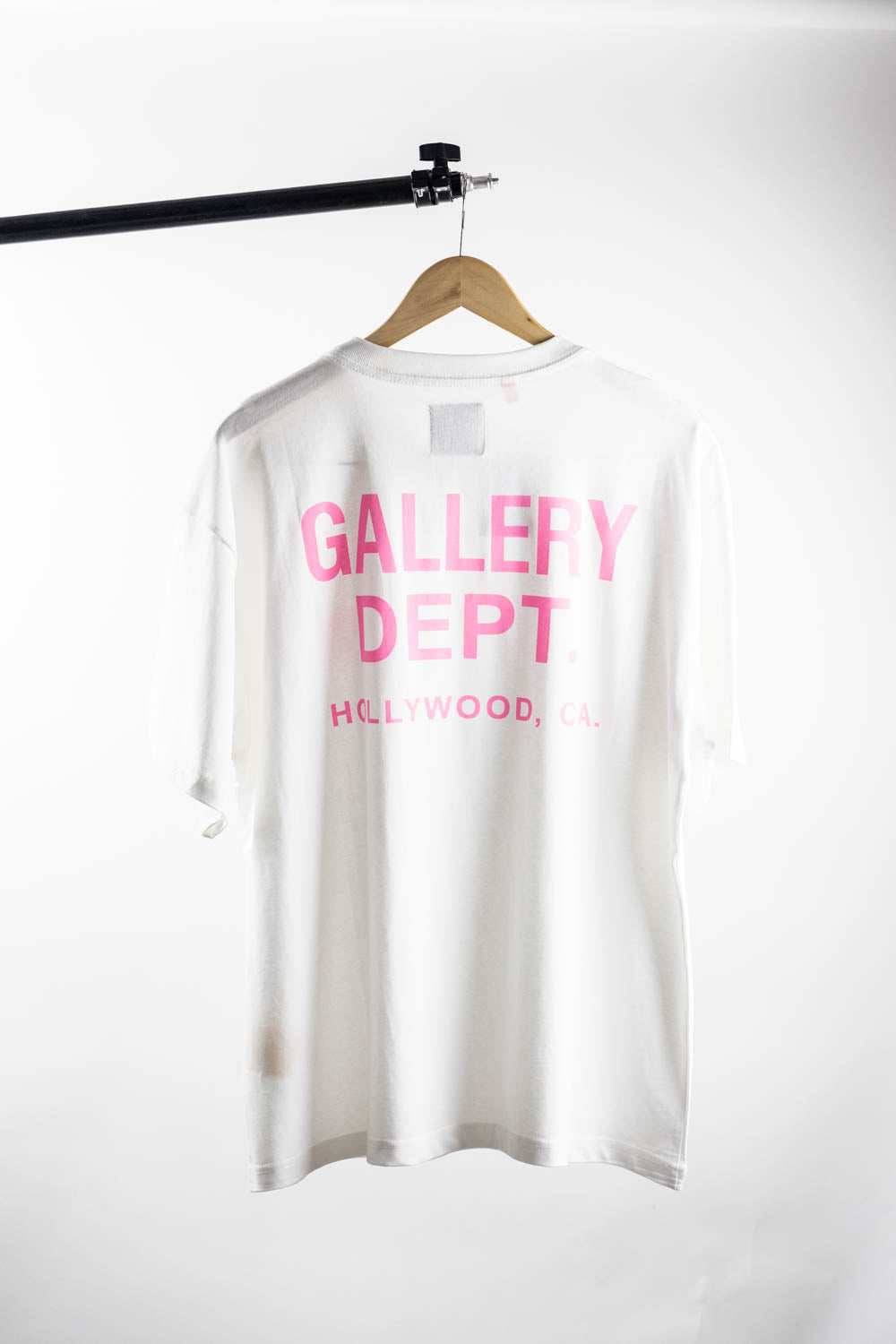 Gallery Dept. Logo Print T-Shirt White/Pink