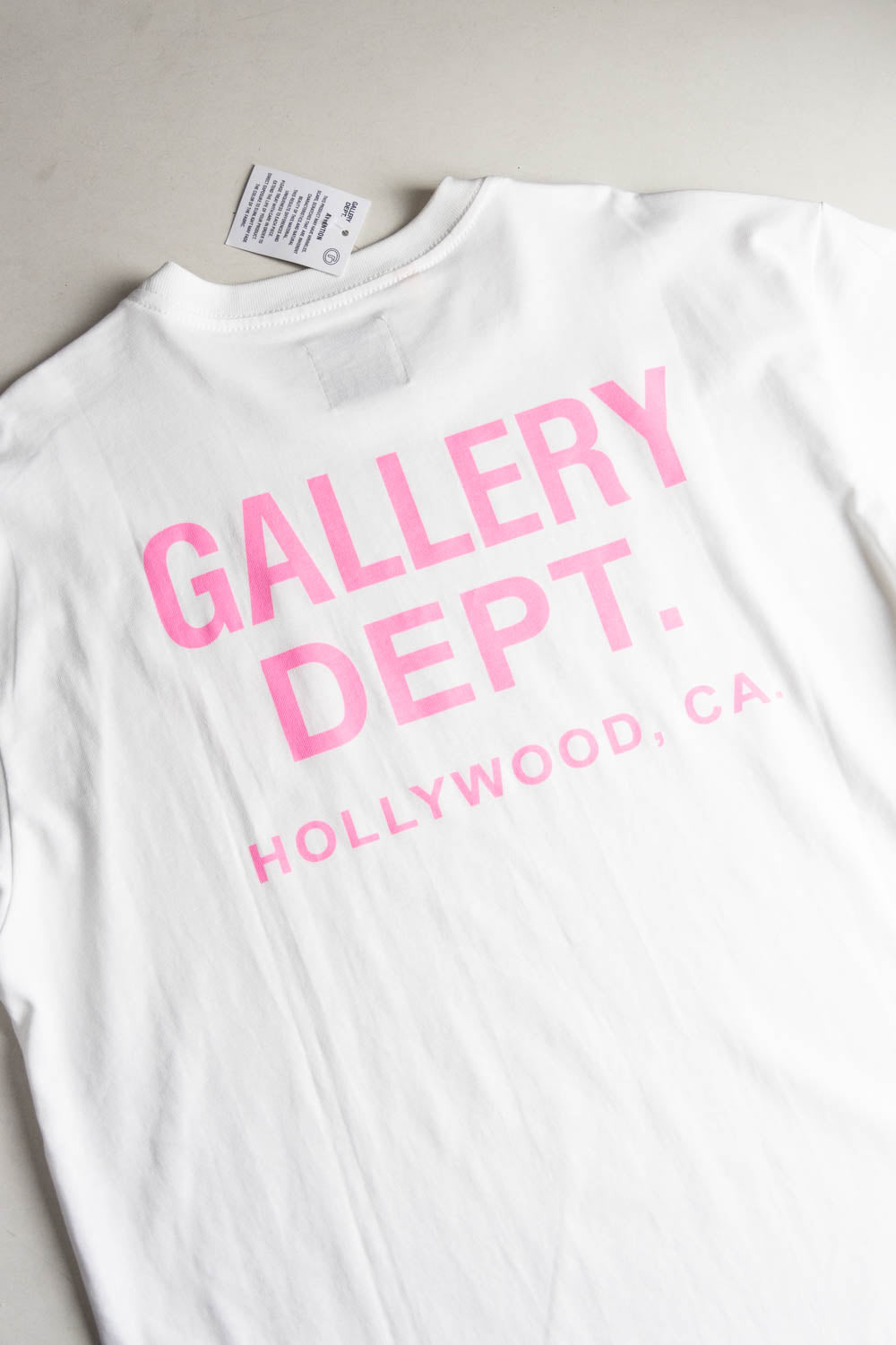 Gallery Dept. Logo Print T-Shirt White/Pink