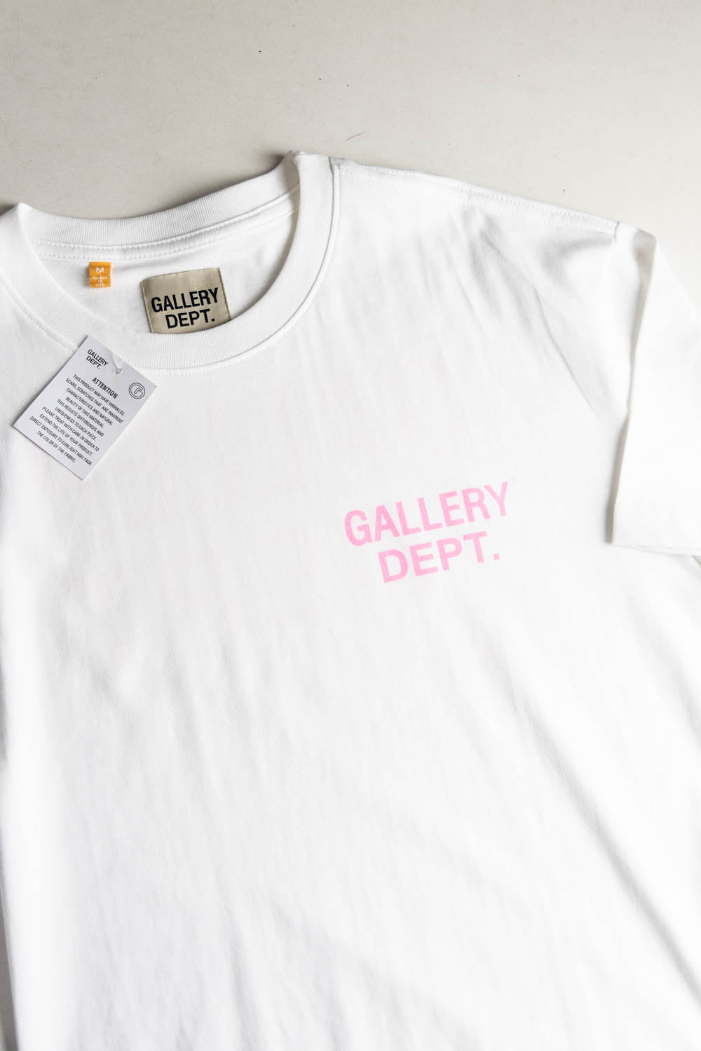 Gallery Dept. Logo Print T-Shirt White/Pink