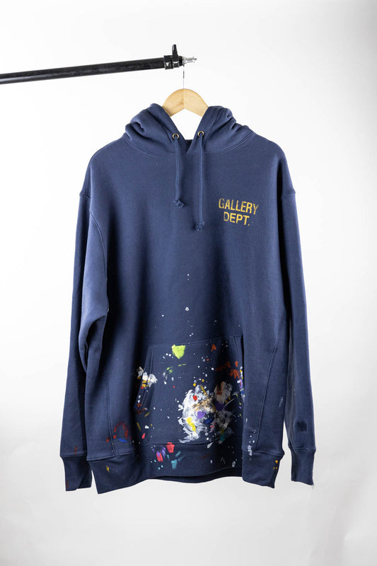 GALLERY DEPT. Blue Paint-splatter Logo Hoodie