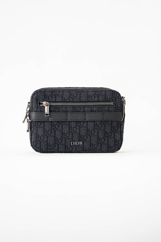 Dior Safari Bag with Strap Black Dior Oblique Jacquard