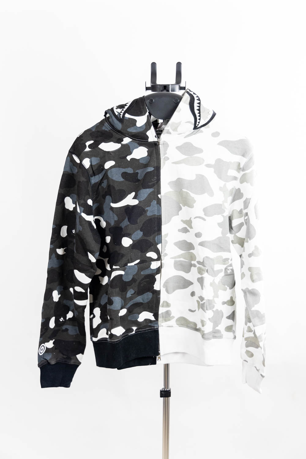 City shops camo half shark full zip hoodie