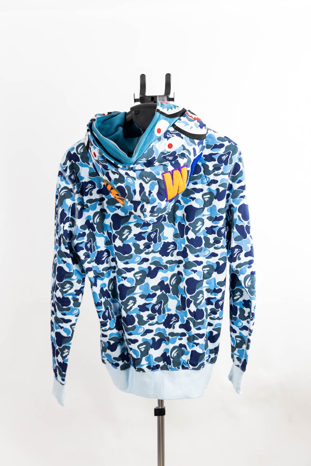 BAPE Color Camo Shark Wide Full Zip Double Hoodi- Blue