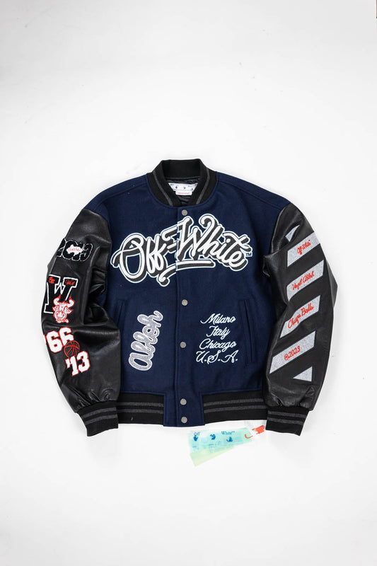 Off-White c/o Chicago Bulls Blue Varsity in black