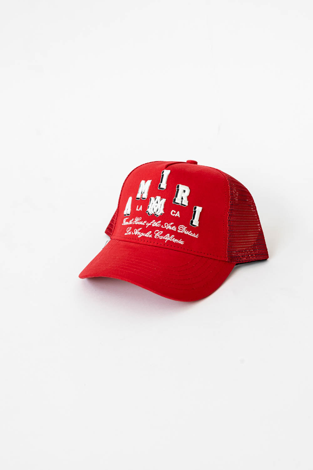 Amiri Varsity Logo Trucker Hat Red