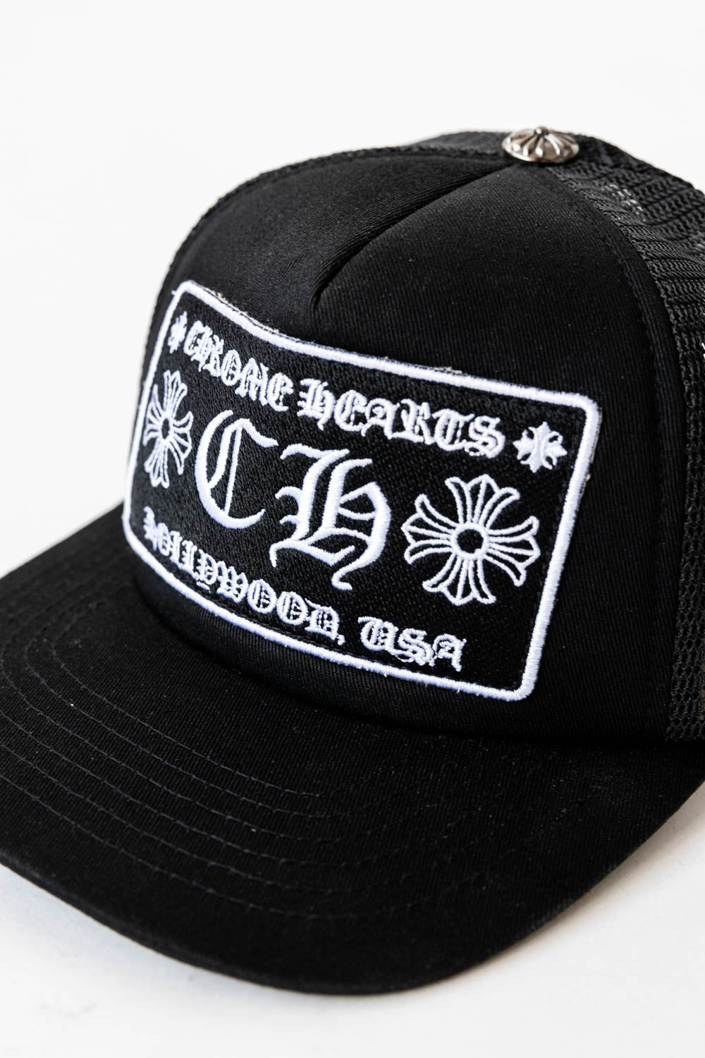 Chrome Hearts CH Los Hollywood Trucker Hat Black/Black