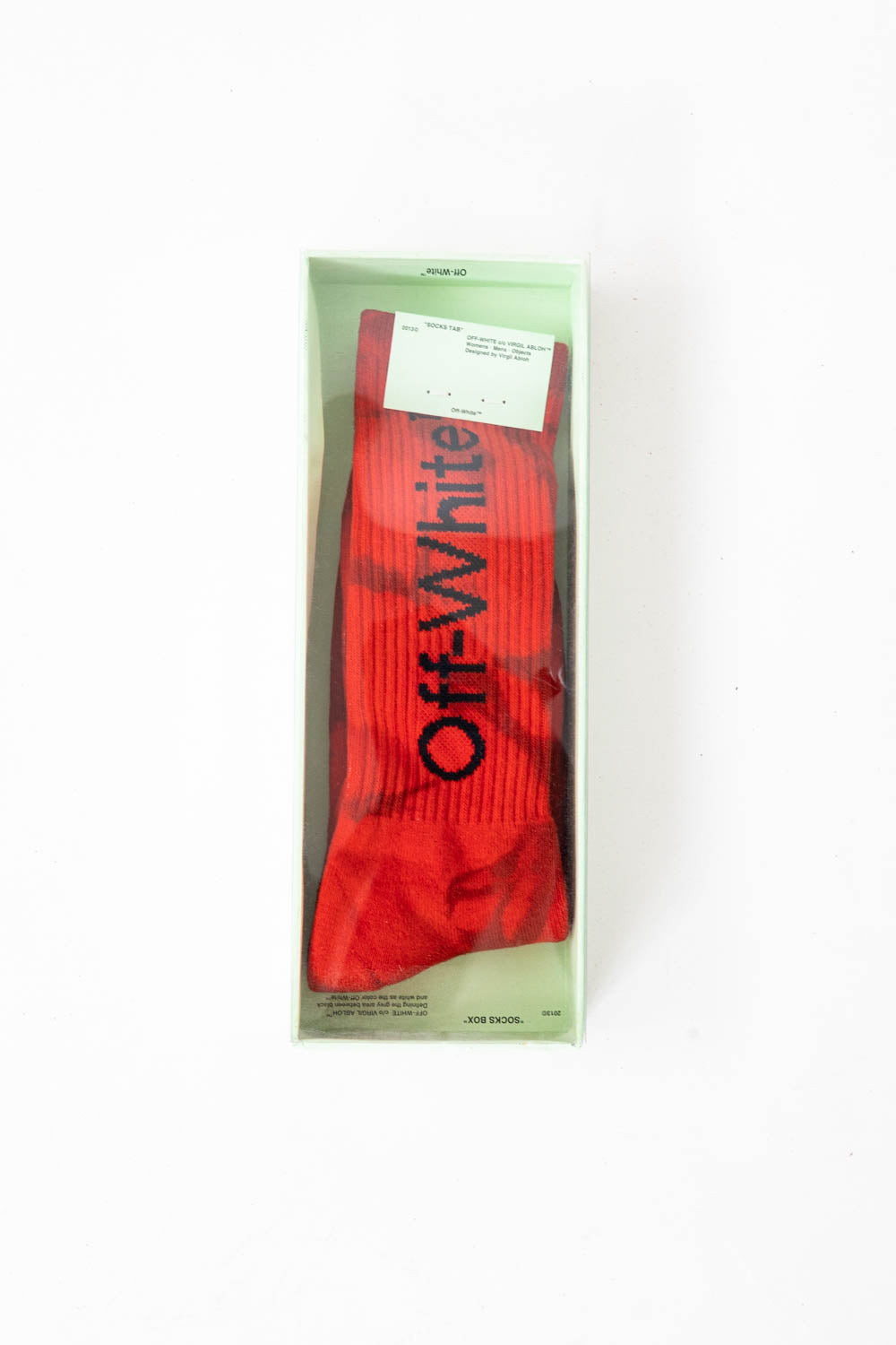 Off-White Bookish logo-intarsia tye dye socks Red