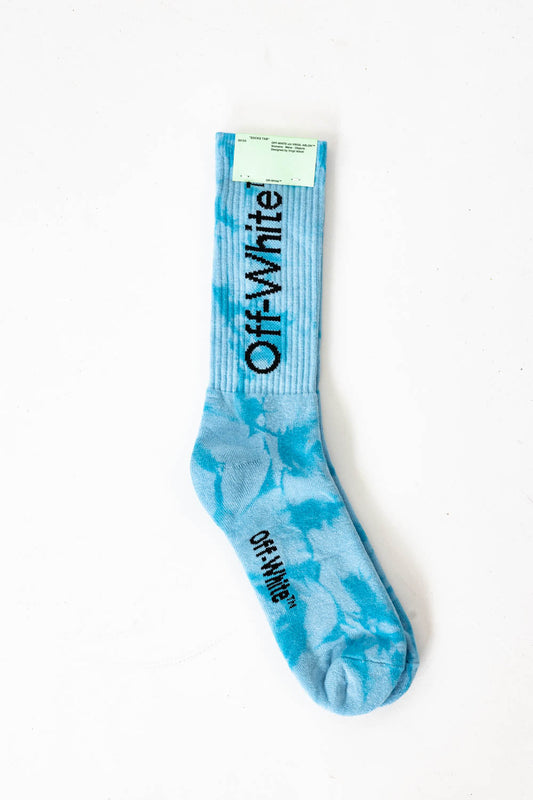 Off-White Bookish logo-intarsia socks tye dye Light Blue