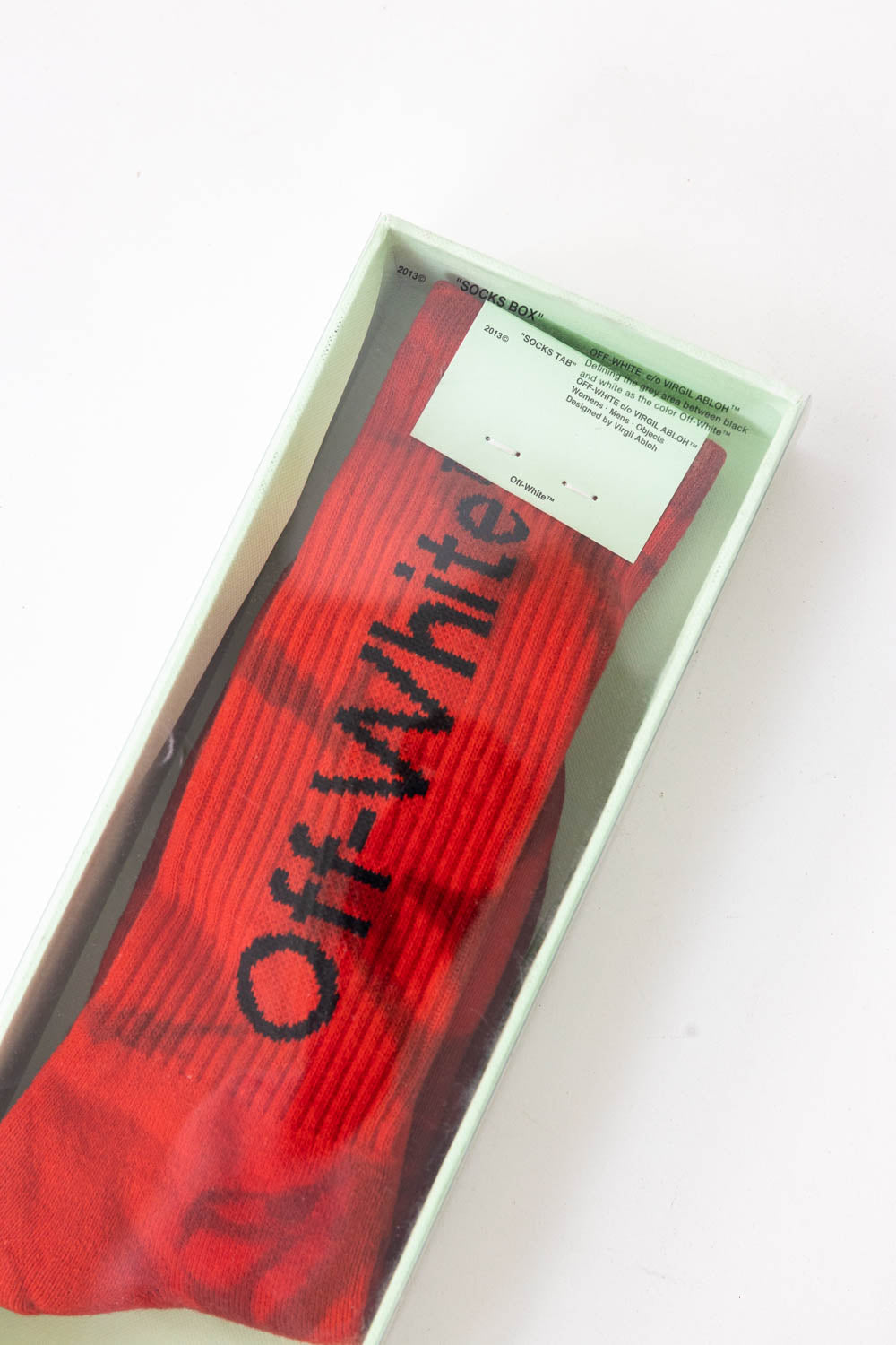 Off-White Bookish logo-intarsia tye dye socks Red