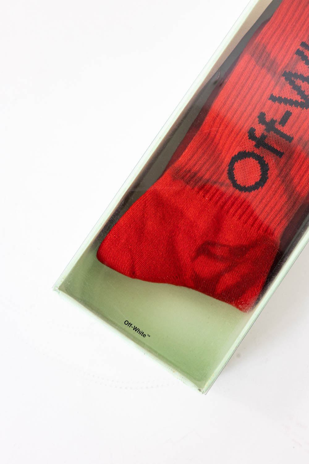 Off-White Bookish logo-intarsia tye dye socks Red