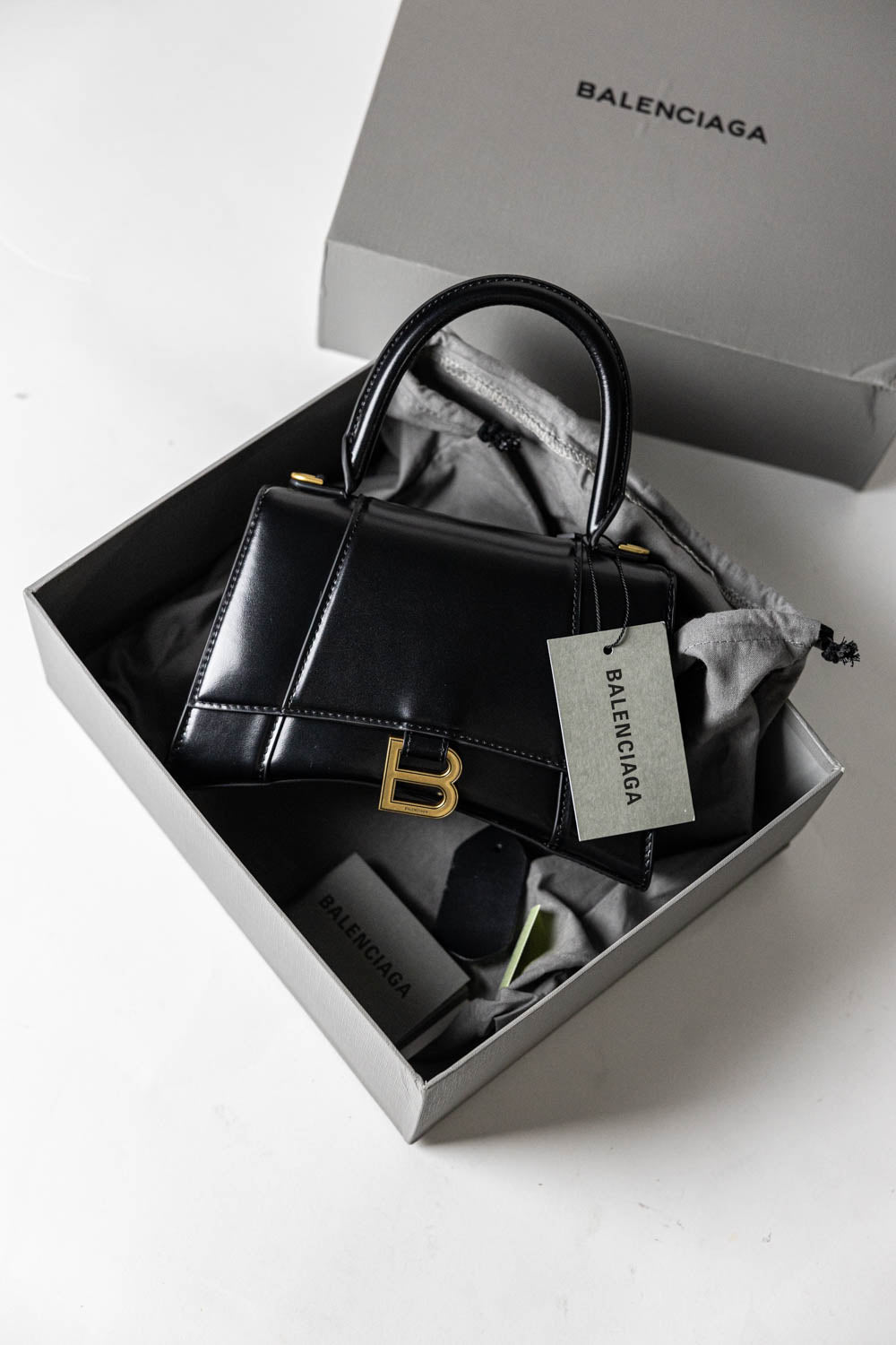 Balenciaga Hourglass Small Handbag Box Black