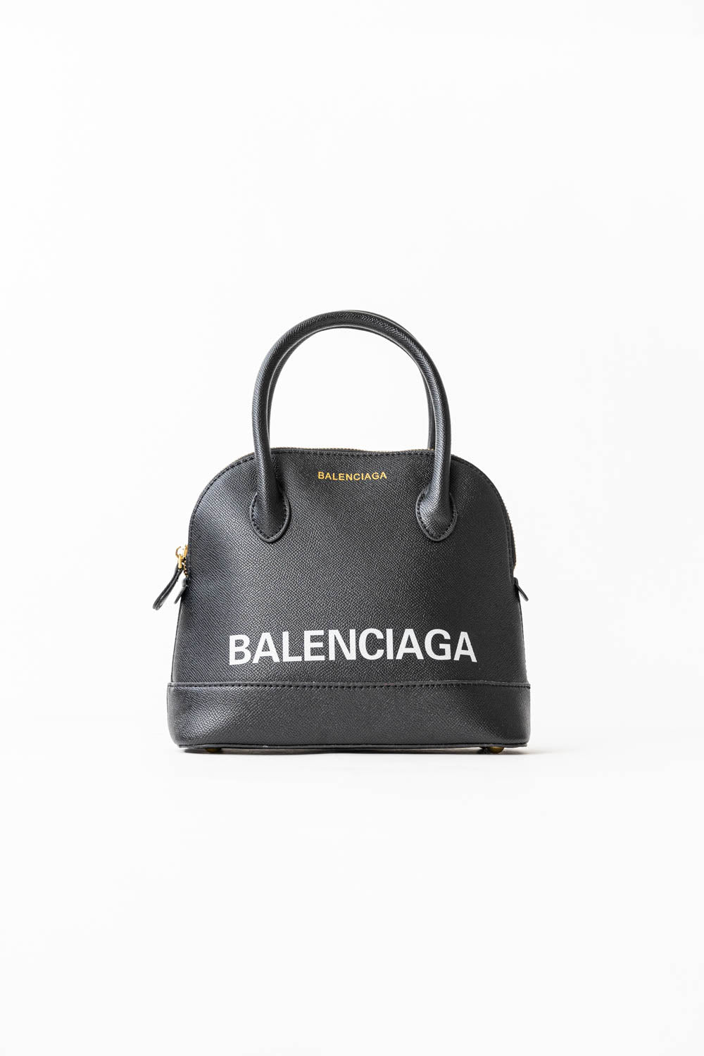 BALENCIAGA Ville Top Handle Bag Black White