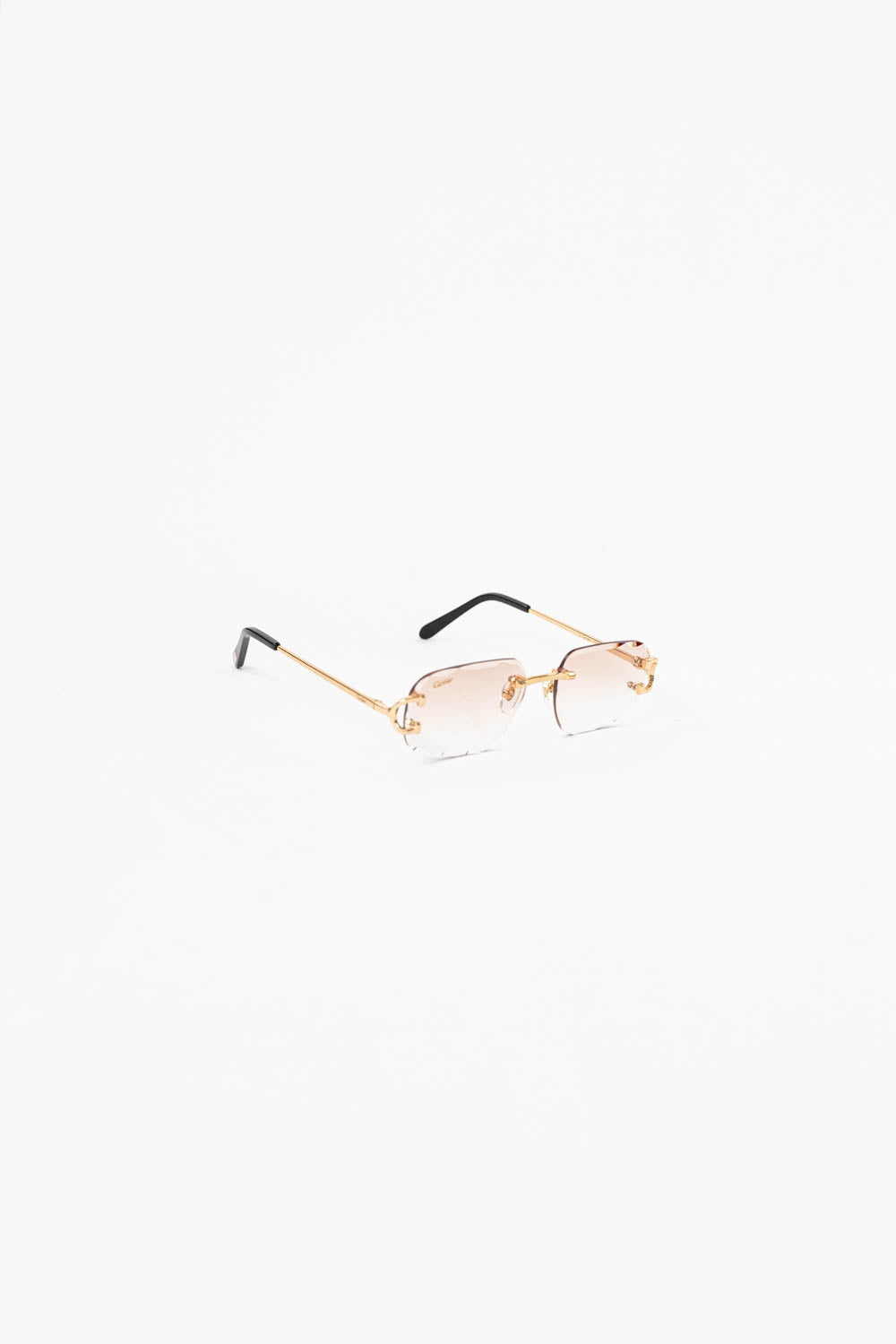 SIGNATURE C DE CARTIER SUNGLASSES / Black Cream - Gold