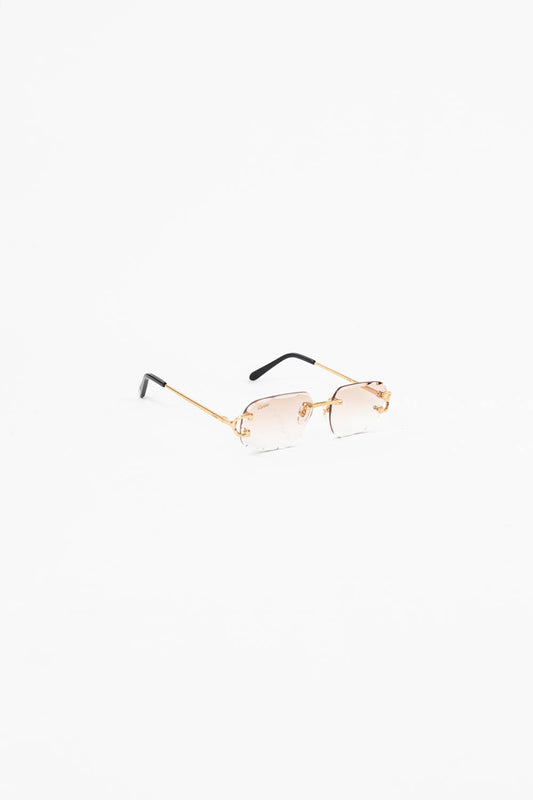 SIGNATURE C DE CARTIER SUNGLASSES / Black Cream - Gold