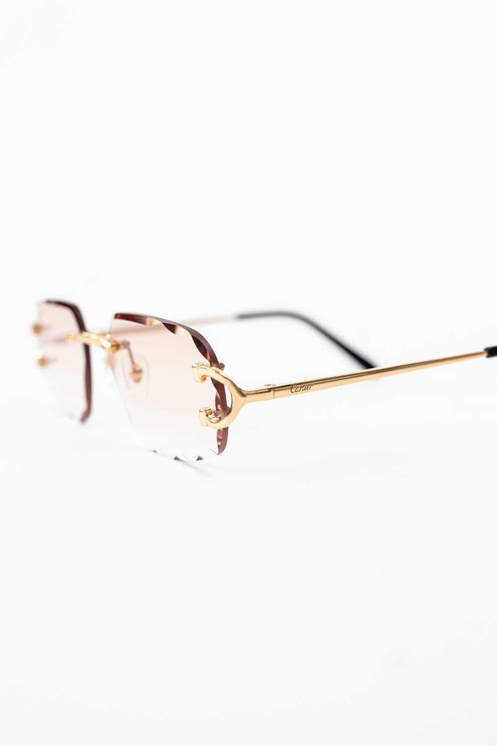 SIGNATURE C DE CARTIER SUNGLASSES / Black Cream - Gold