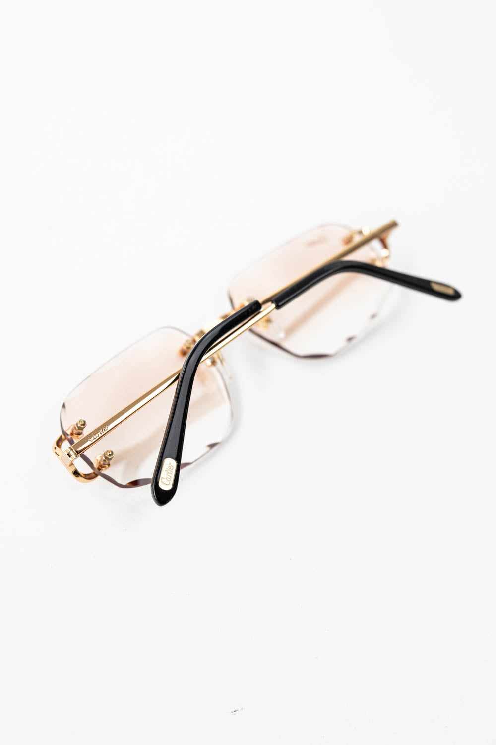 SIGNATURE C DE CARTIER SUNGLASSES / Black Cream - Gold