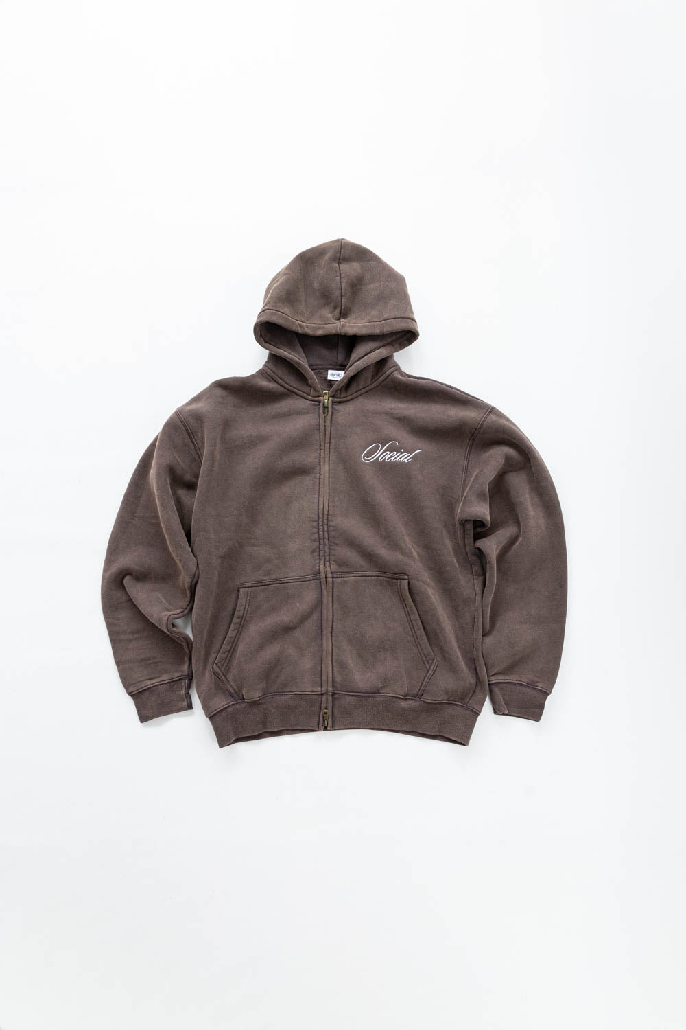 Social Studio Winter SS24 Hoodie Brown Zipper