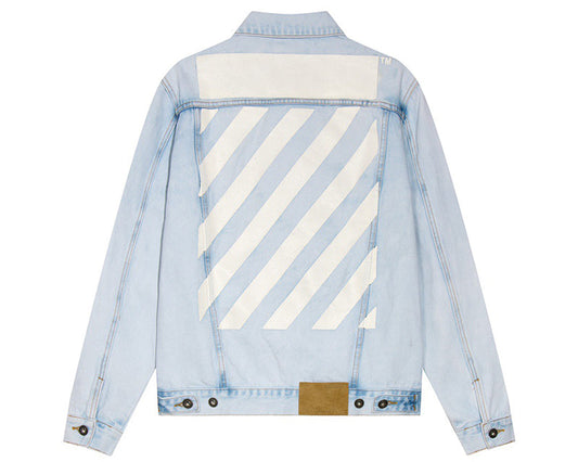 Off-White Diag Tab Slim Denim Jacket Medium Blue