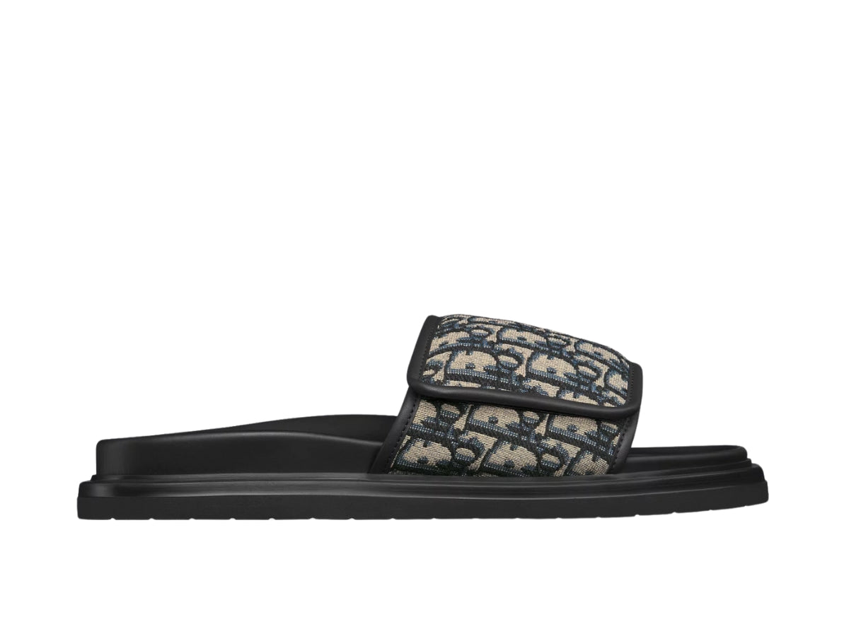 Dior Aqua Sandal Slide With Oblique Jacquard Beige and Black