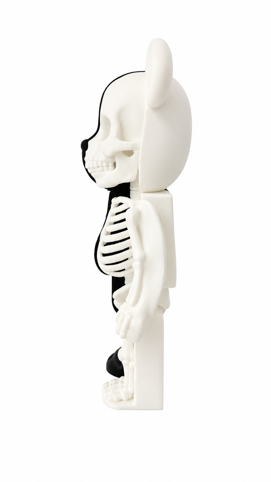 Bearbrick Skeleton Half B&W