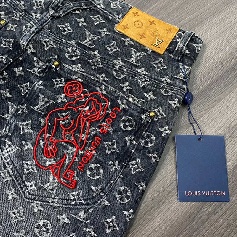 LOUIS VUITTON BAGGY DENIM MONOGRAM PANTS