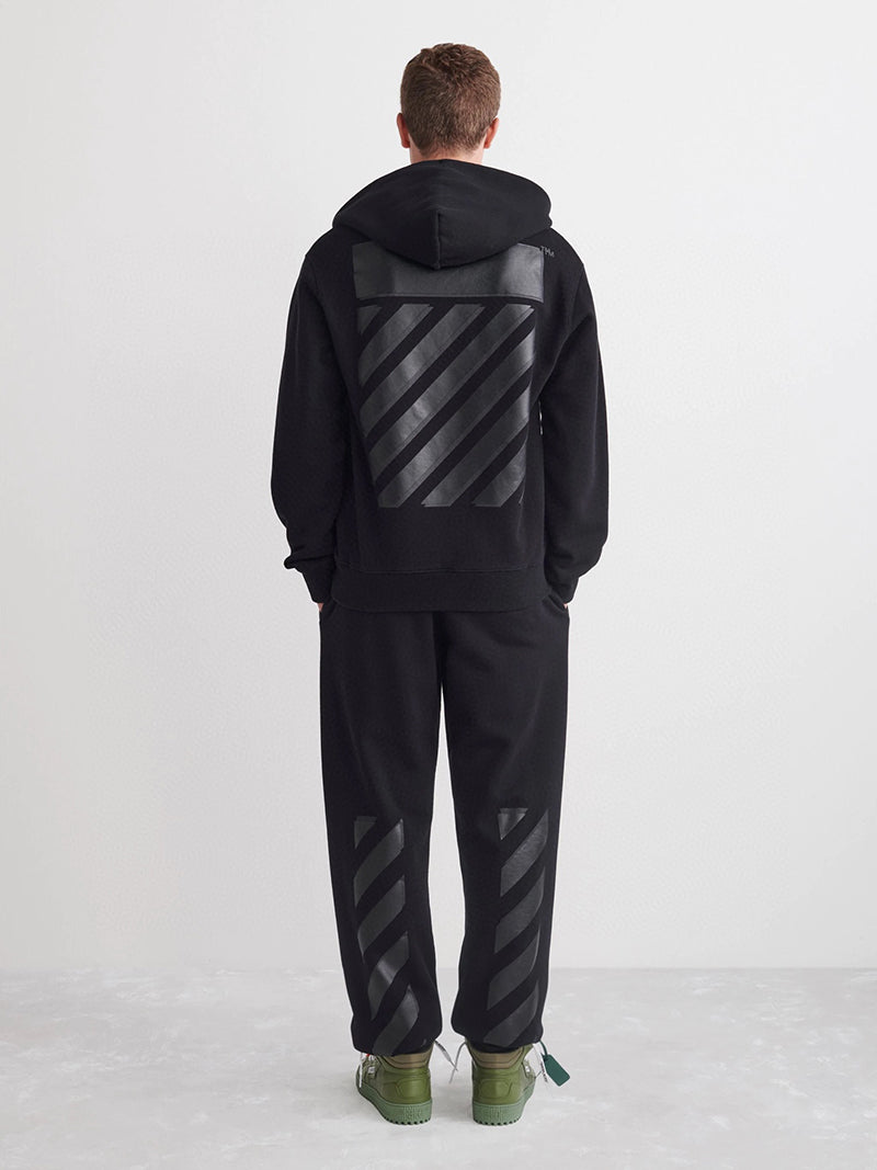 OFF-WHITE RUBBER STRIPES SKATE CREW HOODIE Black